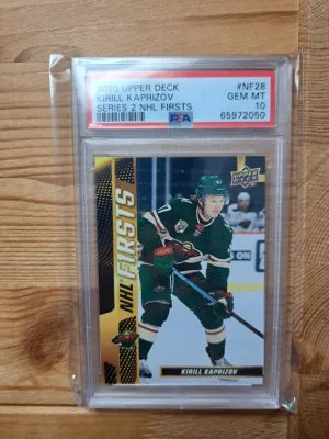 2020-21 Upper Deck Series 2 NHL Firsts Kirill Kaprizov #NF-28 PSA 10 front